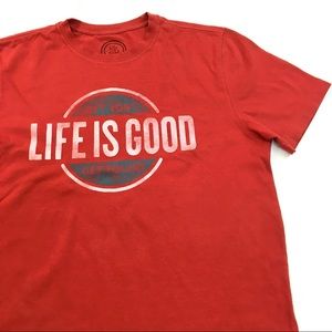 Life is Good Red T Shirt GET LOST GET FOUND